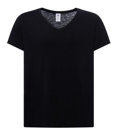 T-shirt donna manica corta collo a v curves - Black - taglia Xl