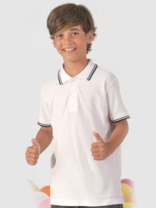Polo bambino manica corta regular contrast