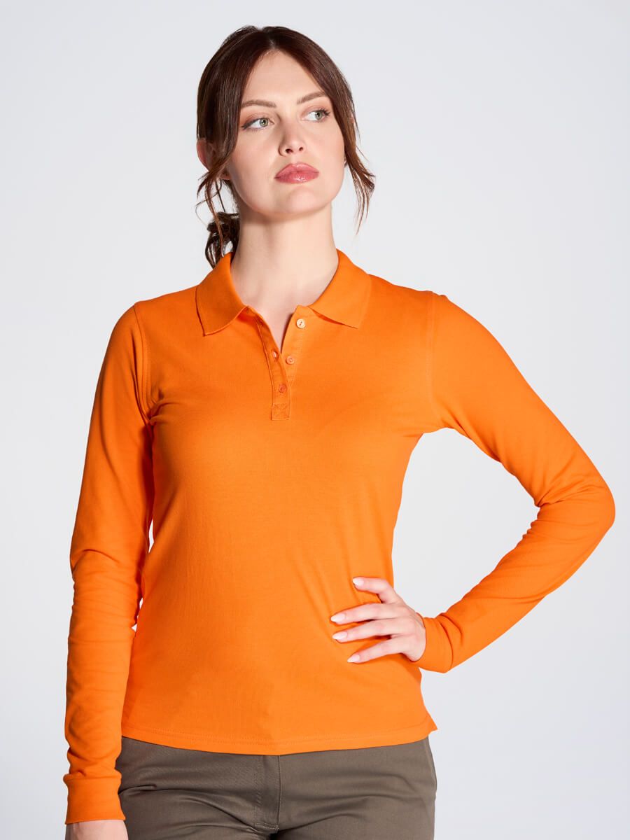 UNI_JHK_POPL200LS Polo donna manica lunga regular