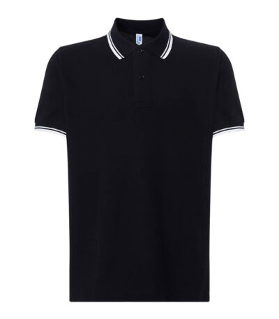 Polo uomo manica corta regular contrast - Black/white - taglia 2xl
