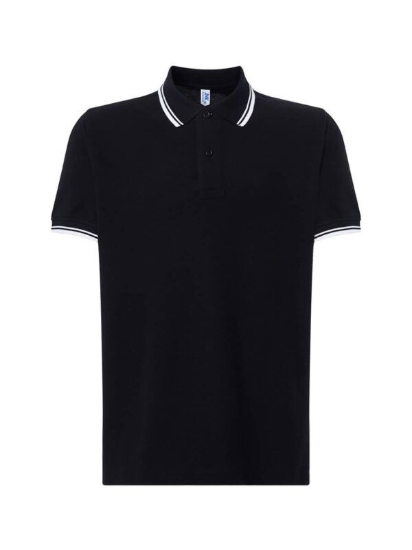 Polo uomo manica corta regular contrast - Black/white - taglia 2xl