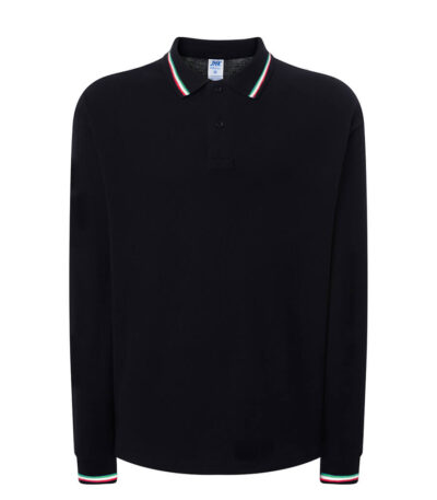 Polo uomo manica lunga regular italia - Black - taglia 2xl