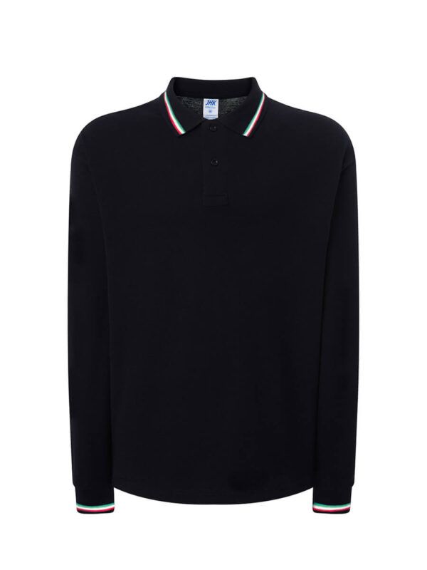 Polo uomo manica lunga regular italia - Black - taglia 2xl
