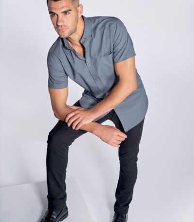 Camicia uomo manica corta popeline