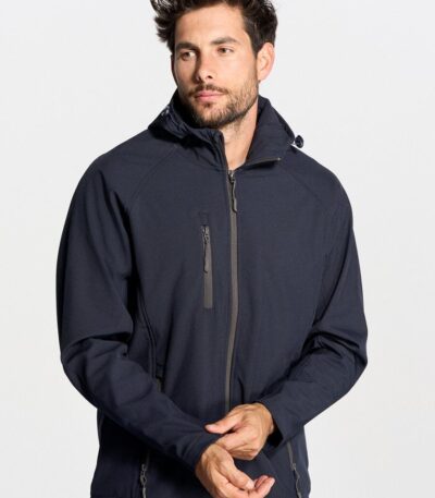 Softshell uomo con cappuccio