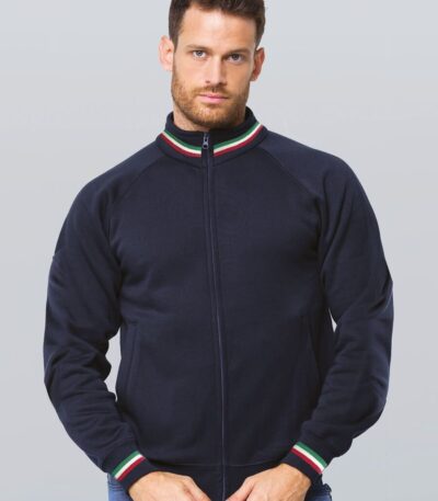 Felpa unisex zip intera premium italia