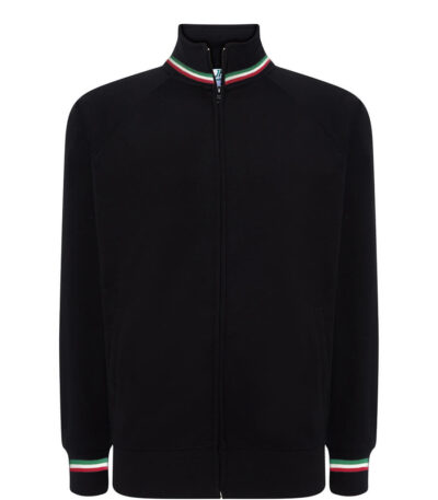 Felpa unisex zip intera premium italia - Black - taglia 2xl