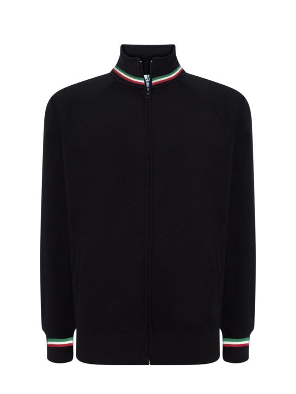Felpa unisex zip intera premium italia - Black - taglia 2xl
