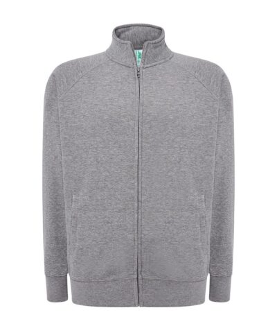 Felpa unisex zip intera premium - Grey melange - taglia 2xl