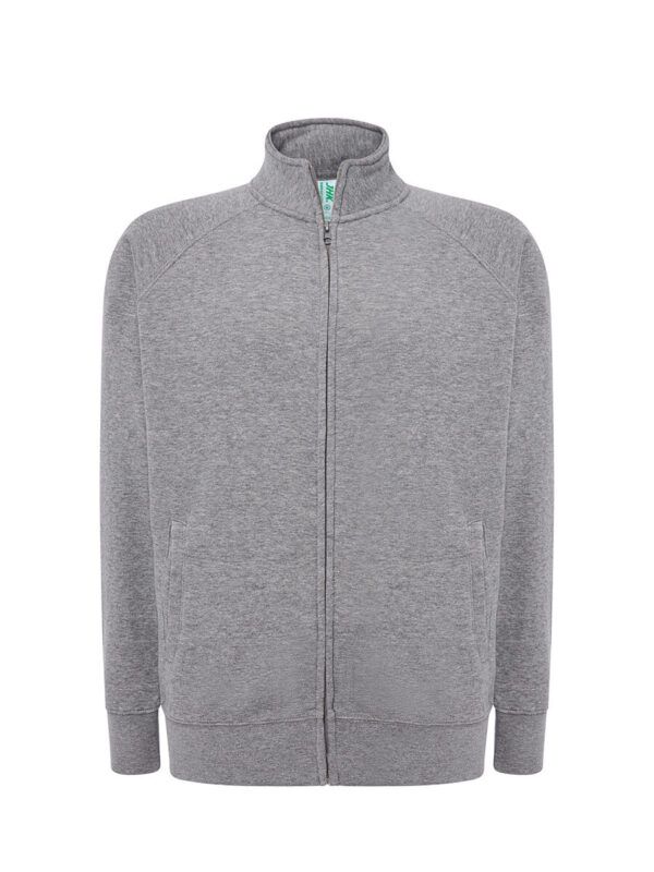Felpa unisex zip intera premium - Grey melange - taglia 2xl