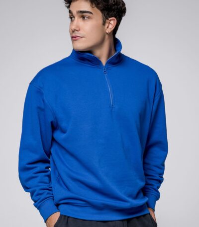 Felpa unisex mezza zip premium