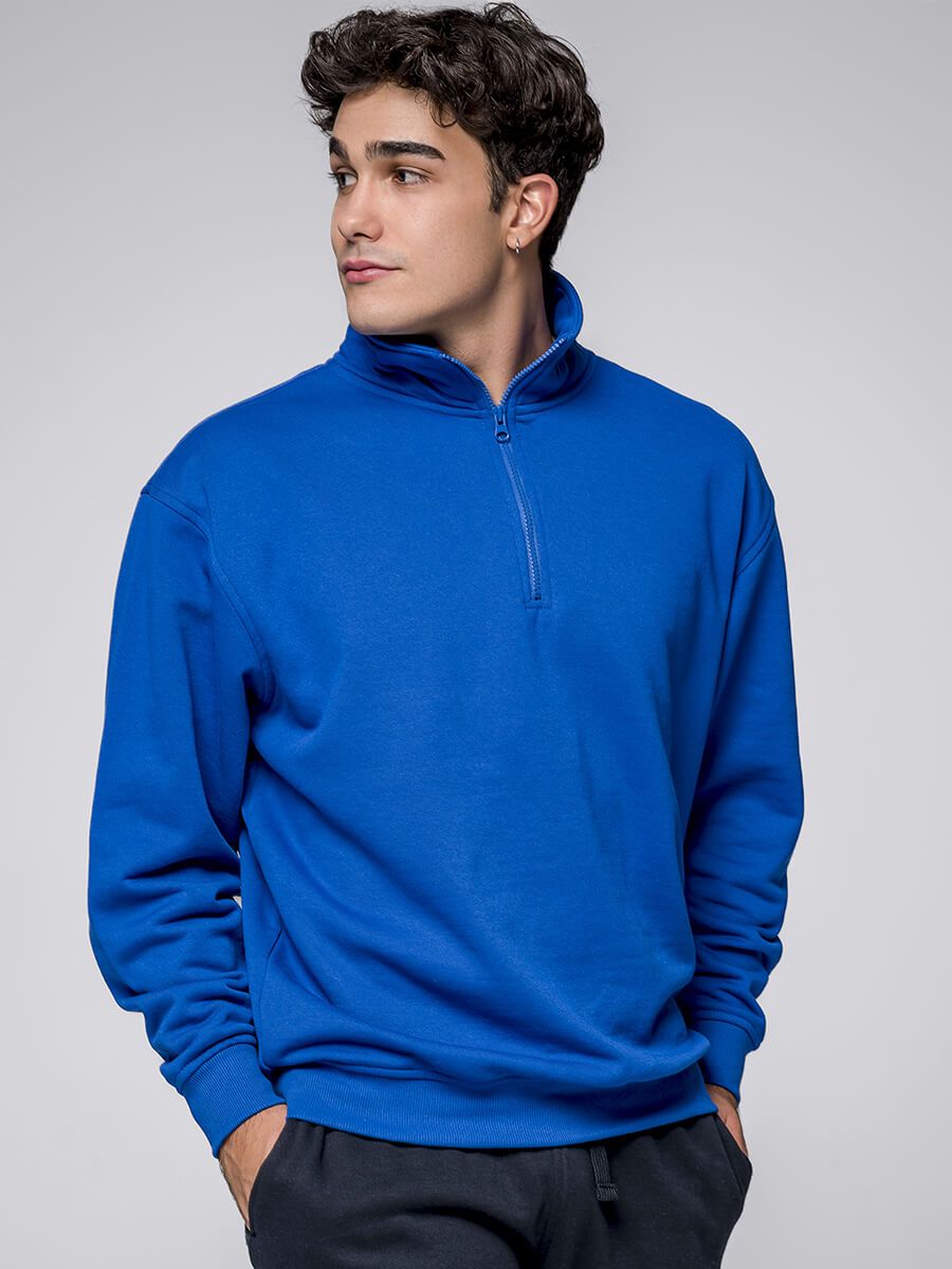UNI_JHK_SWRAZIP Felpa unisex mezza zip premium
