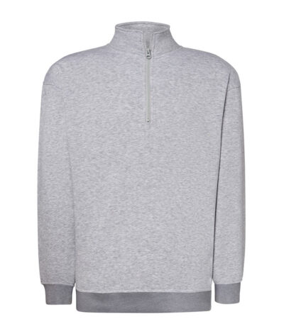 Felpa unisex mezza zip premium - Ash - taglia 2xl