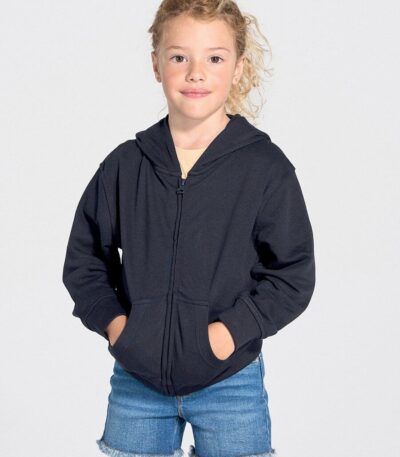 Felpa bambino cappuccio e zip leggera french terry