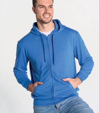 Felpa uomo cappuccio e zip leggera french terry