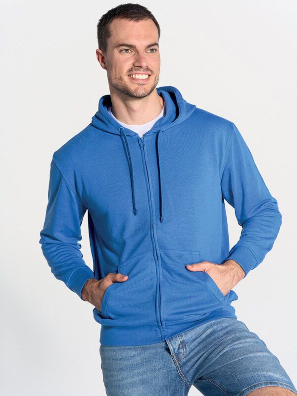 Felpa uomo cappuccio e zip leggera french terry