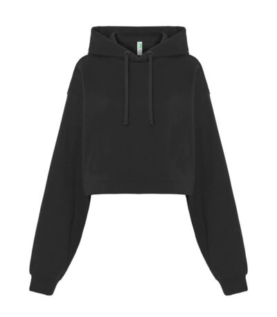 Felpa donna cappuccio regular cropped - Black - taglia Xs