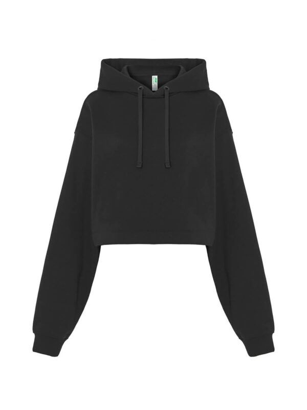 Felpa donna cappuccio regular cropped - Black - taglia Xs