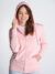 Felpa donna cappuccio e zip leggera french terry