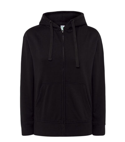 Felpa donna cappuccio e zip leggera french terry - Black - taglia 2xl