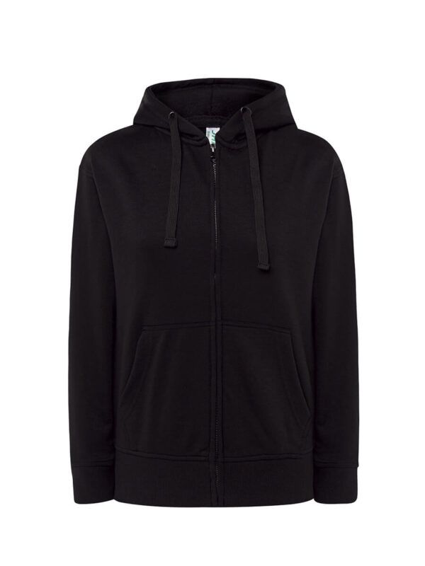 Felpa donna cappuccio e zip leggera french terry - Black - taglia 2xl