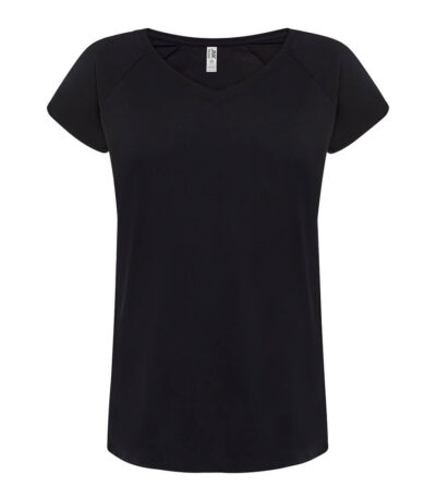 T-shirt donna manica corta collo a v urban sea - Black - taglia S/m