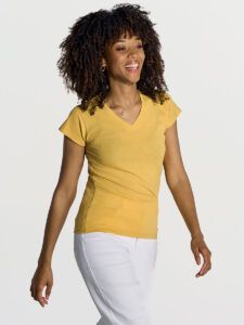 T-shirt donna manica corta collo a v regular