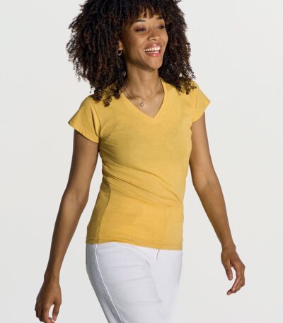 T-shirt donna manica corta collo a v regular
