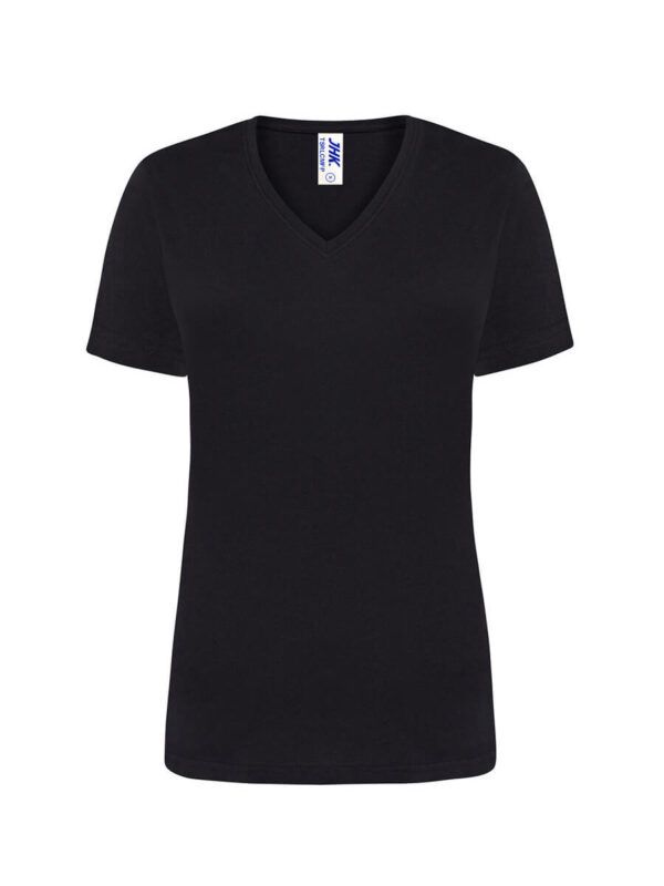 T-shirt donna manica corta collo a v regular - Black - taglia 2xl