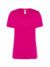T-shirt donna manica corta collo a v regular - Fucsia - taglia 2xl