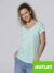T-shirt donna manica corta collo a v urban slub