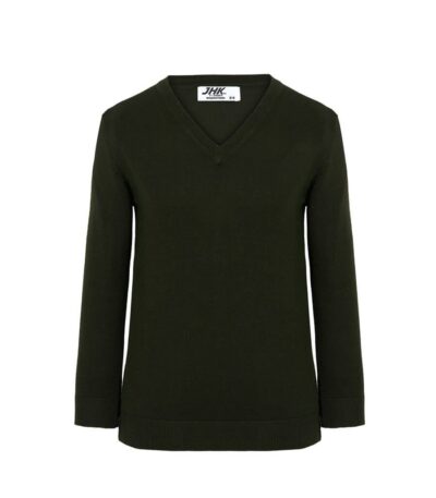 Pullover bambino collo a v - Bottle green - taglia 9/11
