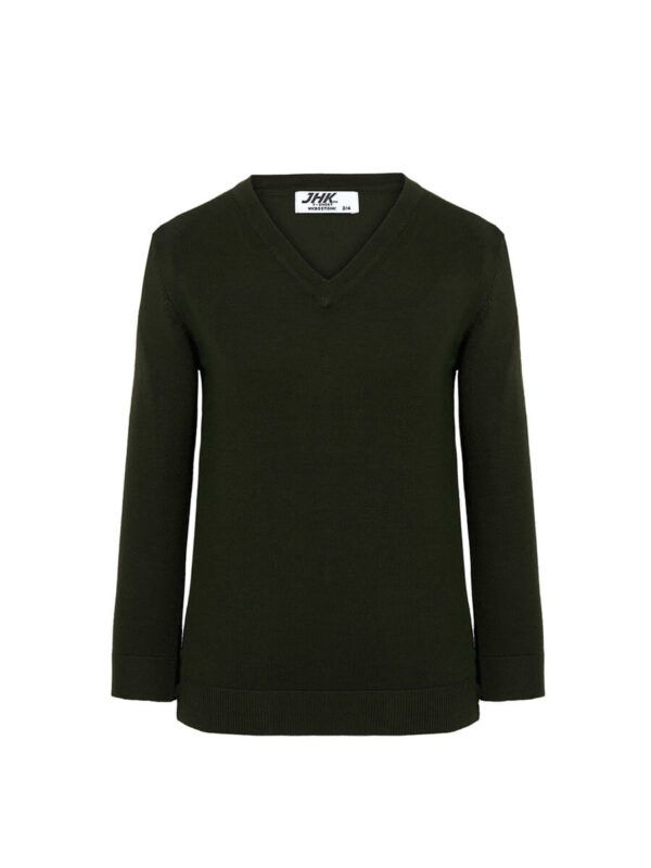 Pullover bambino collo a v - Bottle green - taglia 9/11