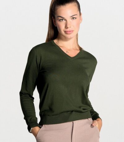 Pullover donna collo a v