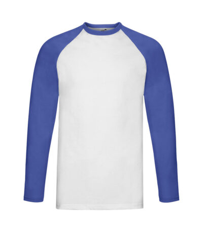 T-shirt uomo manica lunga valueweight baseball - White / royal blue - taglia Xl