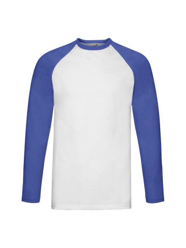 T-shirt uomo manica lunga valueweight baseball - White / royal blue - taglia Xl
