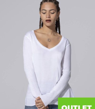 T-shirt donna manica lunga collo a v urban papua