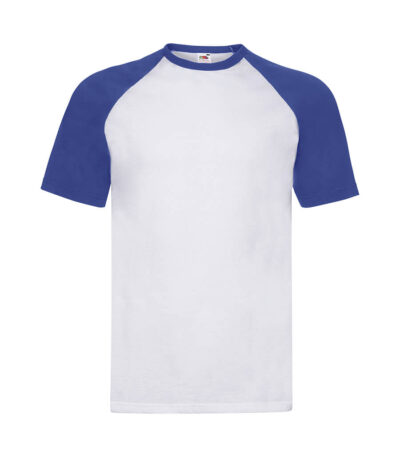 T-shirt uomo manica corta valueweight baseball - White / royal blue - taglia Xl