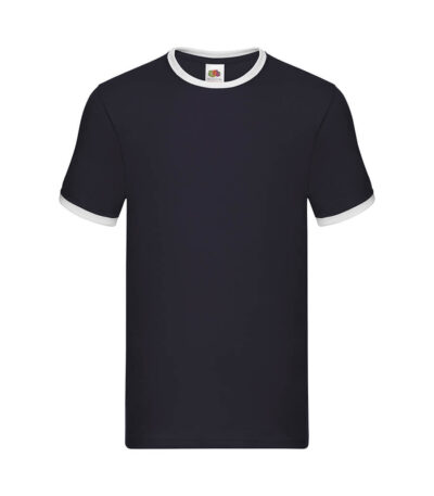 T-shirt uomo manica corta valueweight ringer - Navy / white - taglia Xl