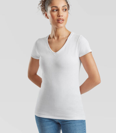 T-shirt donna manica corta collo a v valueweight