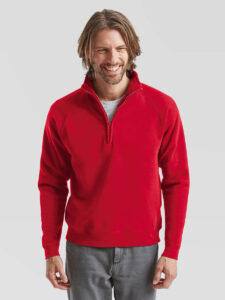 Felpa unisex mezza zip premium