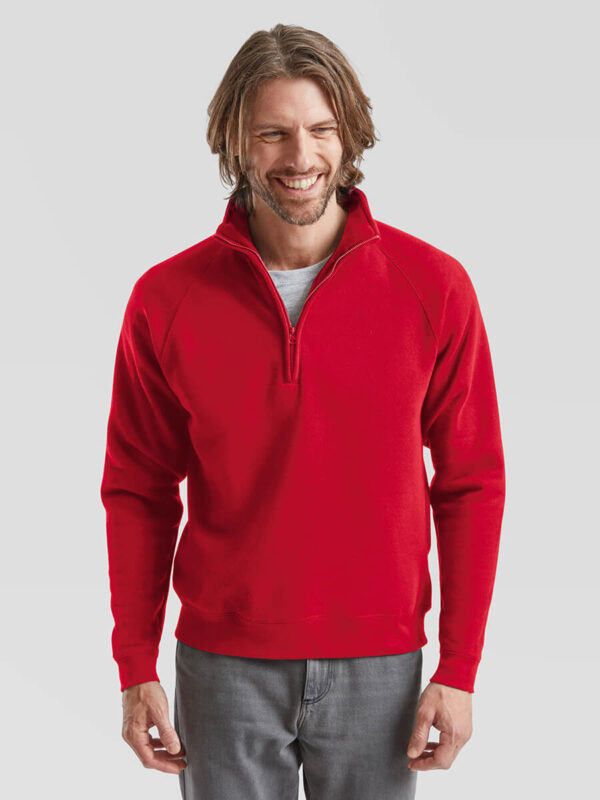Felpa unisex mezza zip premium