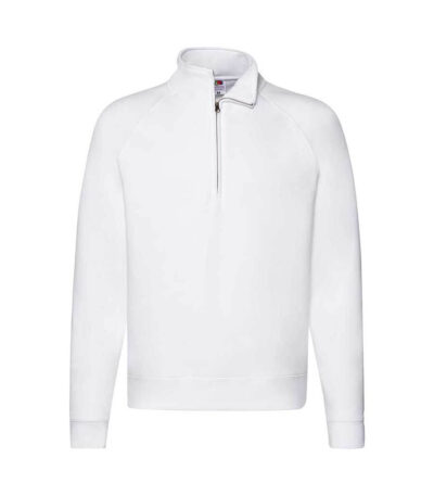 Felpa unisex mezza zip premium - White - taglia Xl