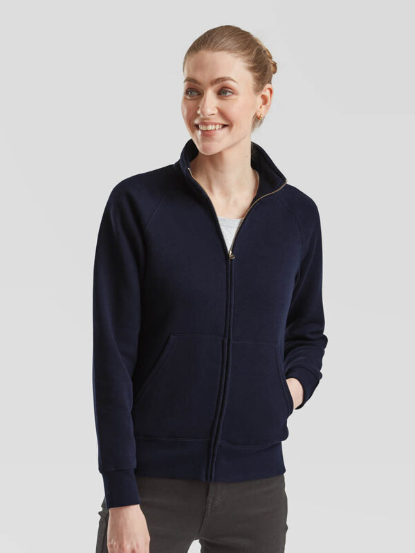 Felpa donna zip intera premium