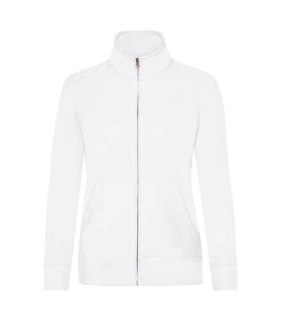 Felpa donna zip intera premium - White - taglia Xs