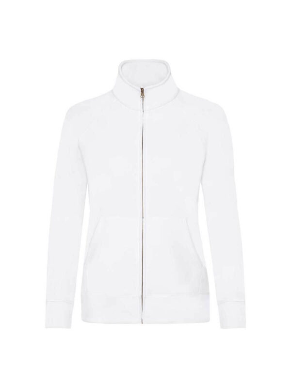 Felpa donna zip intera premium - White - taglia Xs