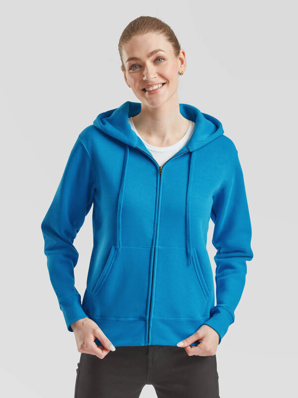 Felpa donna cappuccio e zip premium