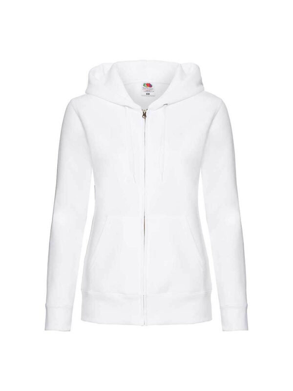 Felpa donna cappuccio e zip premium - White - taglia Xs