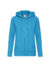 Felpa donna cappuccio e zip premium - Azure blue - taglia Xs