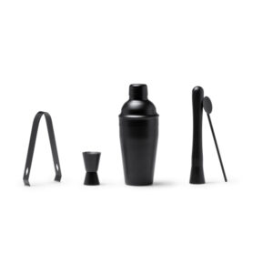 Set cocktail in acciaio inox 304 con shaker 550 ml, misurino, pinze, cucchiaio e pestello in confezione design